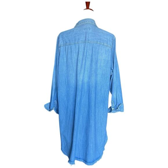 Universal Thread Chambray Denim Shirt Dress Button Front Long Sleeve XXL - Picture 4 of 6
